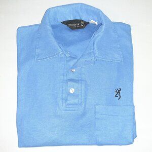 Vintage Browning Golf / Polo Shirt * Med Blue * Sz Medium * GUC * 1980's
